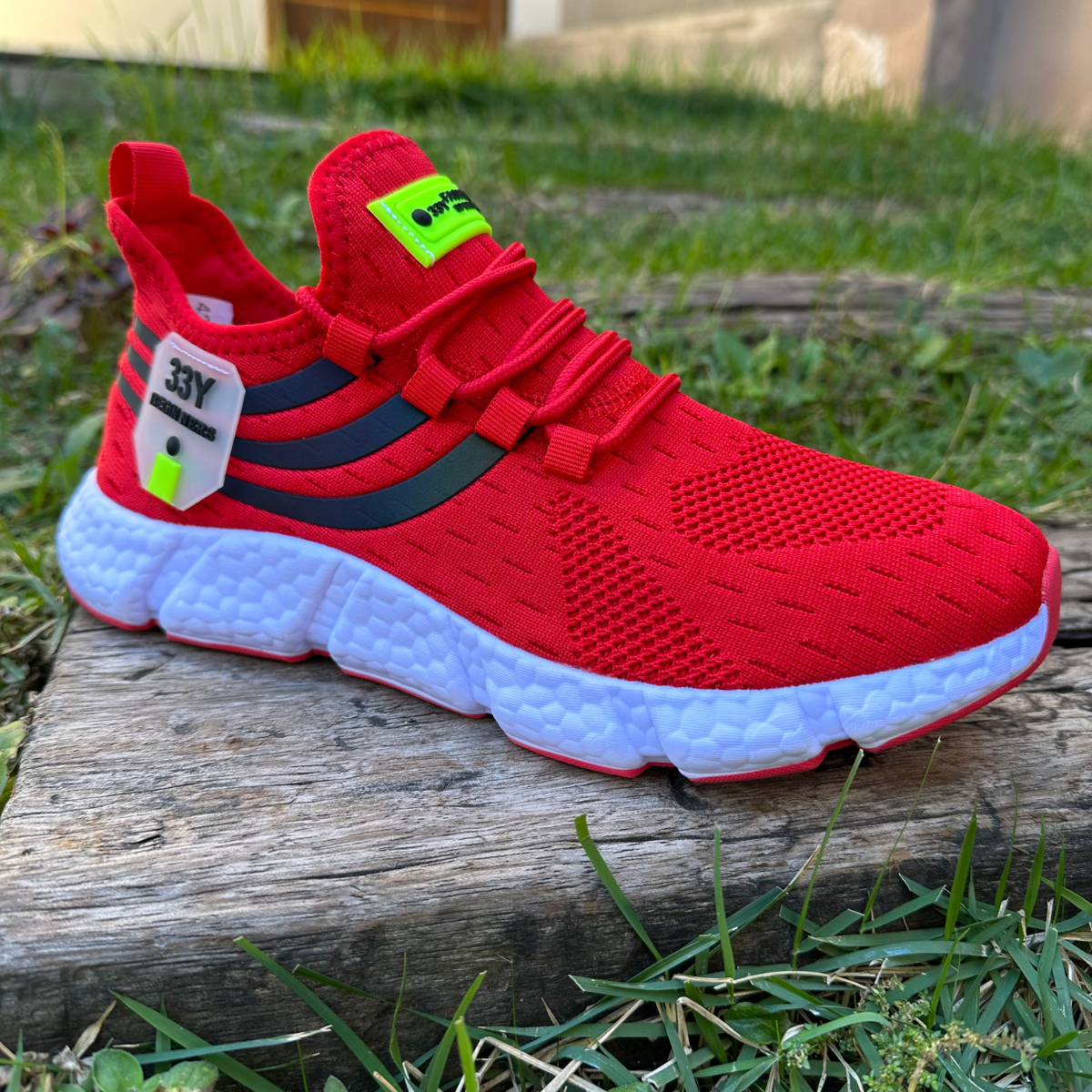 Tênis New Fashion 33y Original Vermelho c/Listras Refletivas